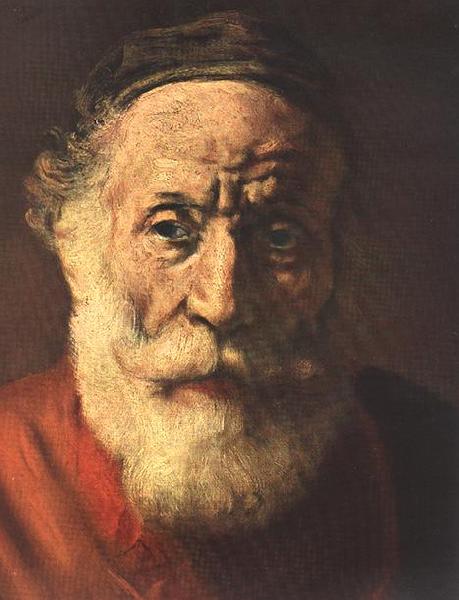 REMBRANDT Harmenszoon van Rijn Portrait of an Old Man in Red (detail) oil painting picture